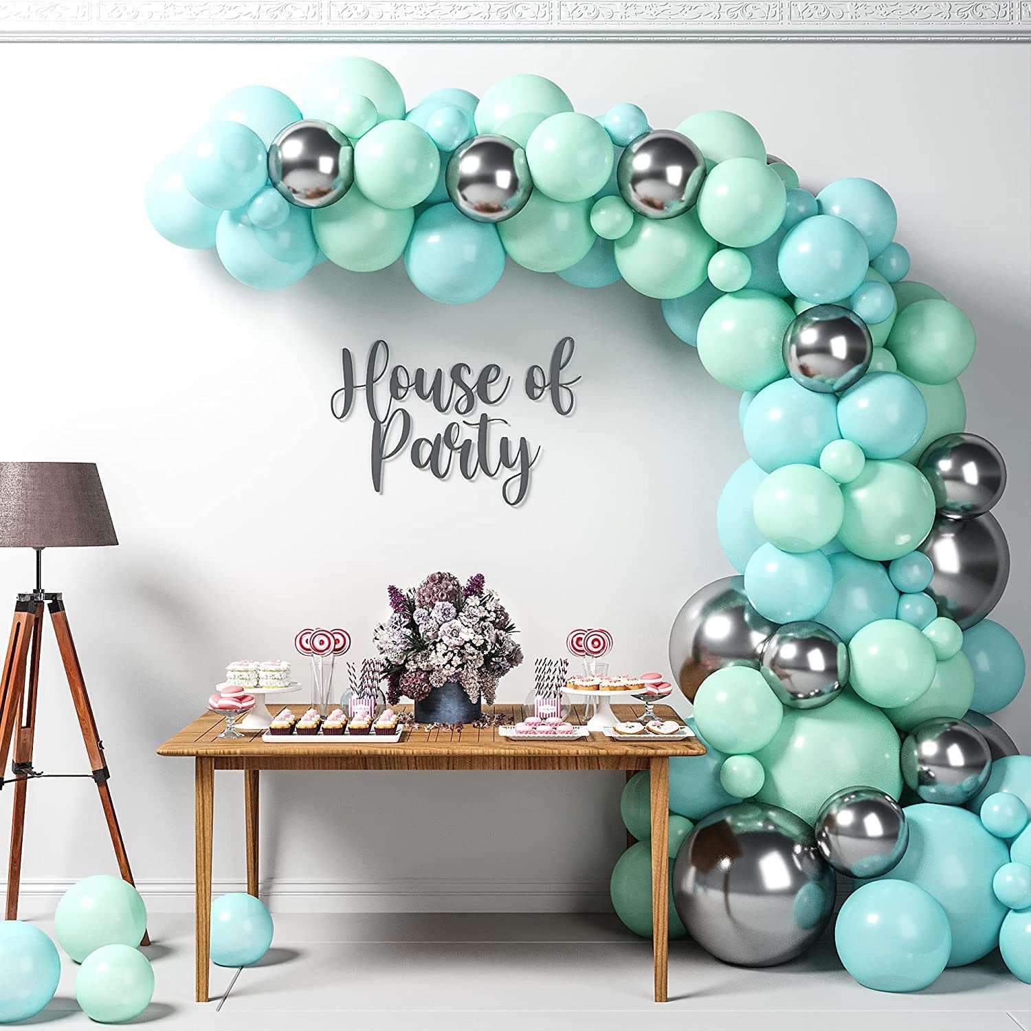 roze klein geboorte Mint Green Balloon Garland Kit 102 Pcs | Birthday Party Decorations | House  of Party