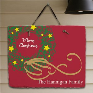 Personalized Christmas Wreath Plaque