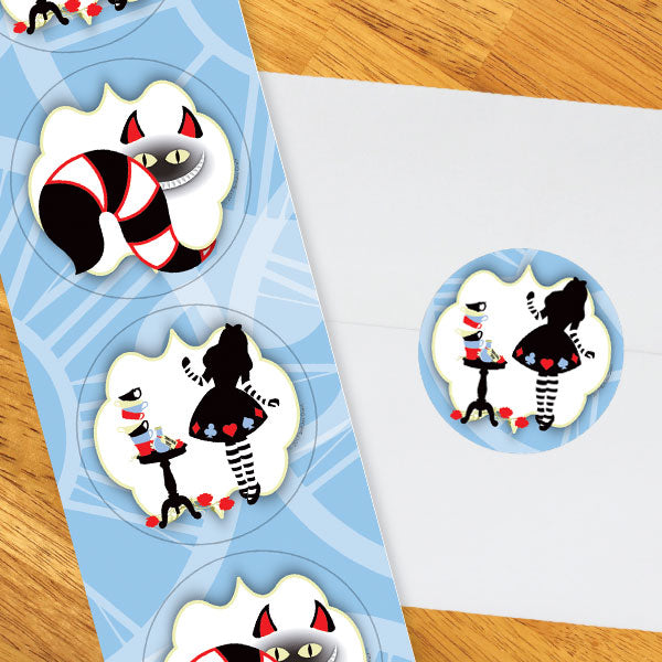 Alice In Wonderland Party Supplies Alice In Wonderland Party Favor Stickers Alice In Wonderland Thank You Tag Stickers A 40 Favor Bag Stickers Alice In Wonderland Party Decorations