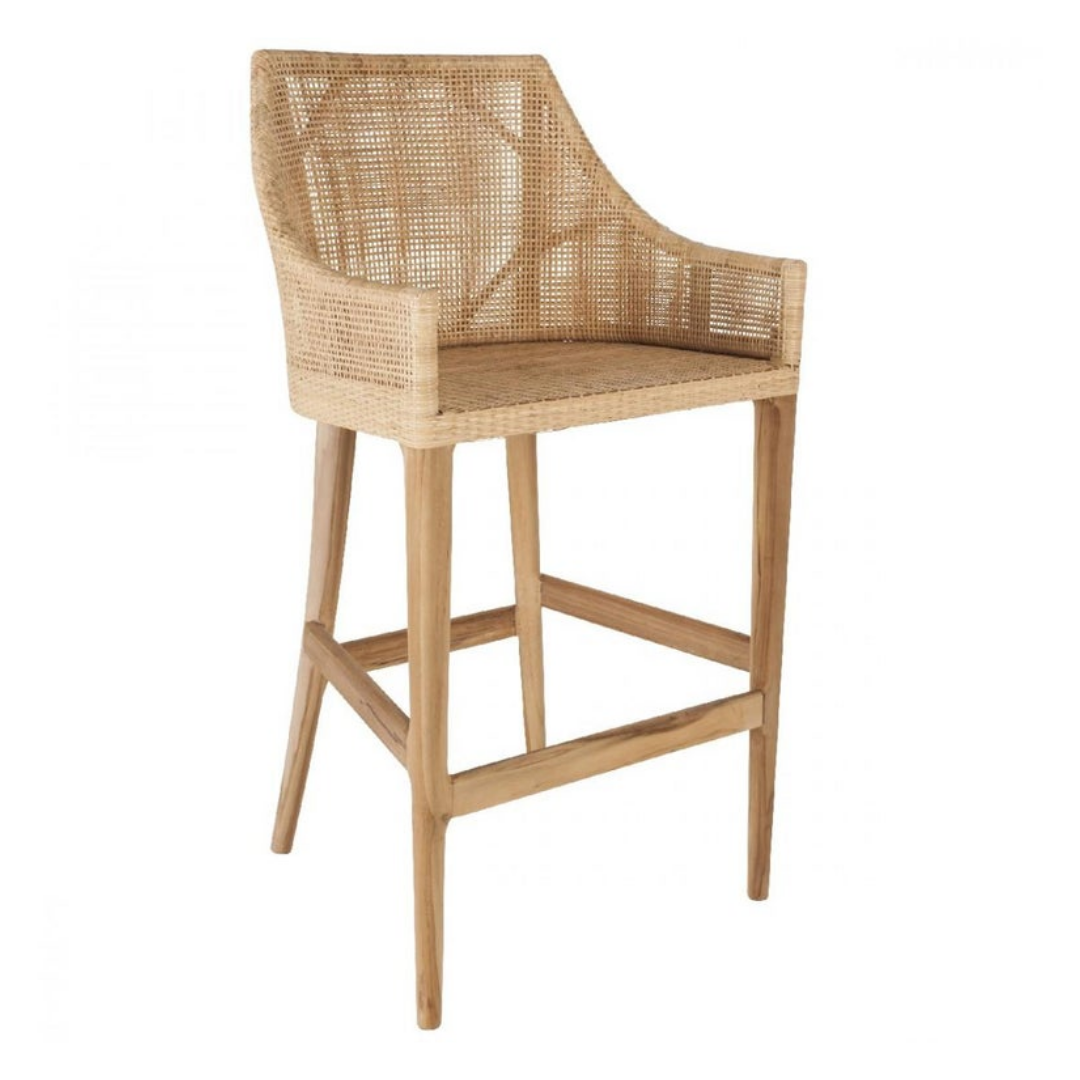 rattan high back bar stools