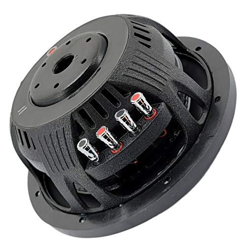 Gravity Warzone WZ10D4-1 10 Inch 1200 Watt Max Power Elite Car Audio  Shallow Subwoofer 4 Ohm DVC - Dual Voice Coil Stereo Competition Grade Sub  - 