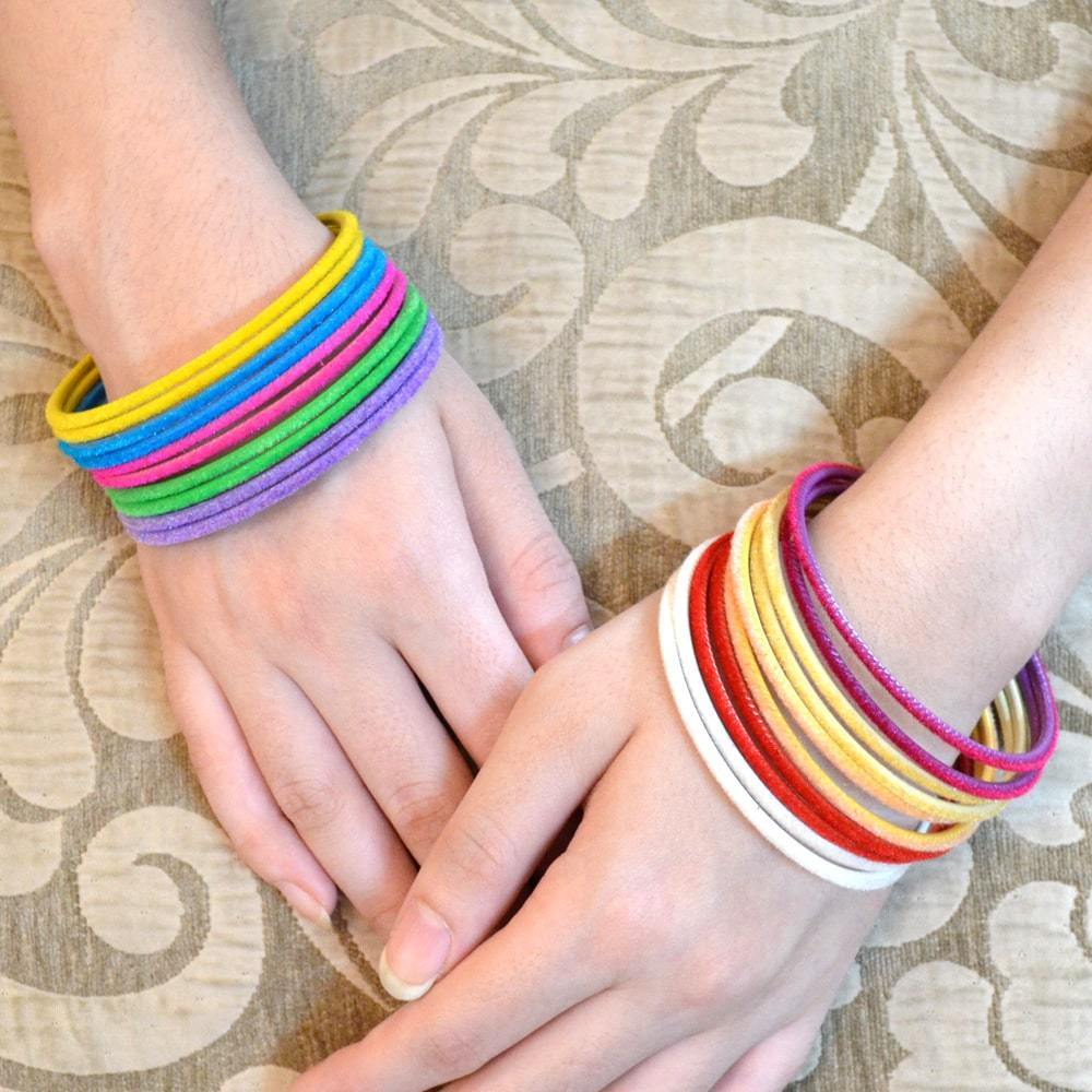 Exquisite Velvet Multicoloured Bangles for Women (Set of 20)