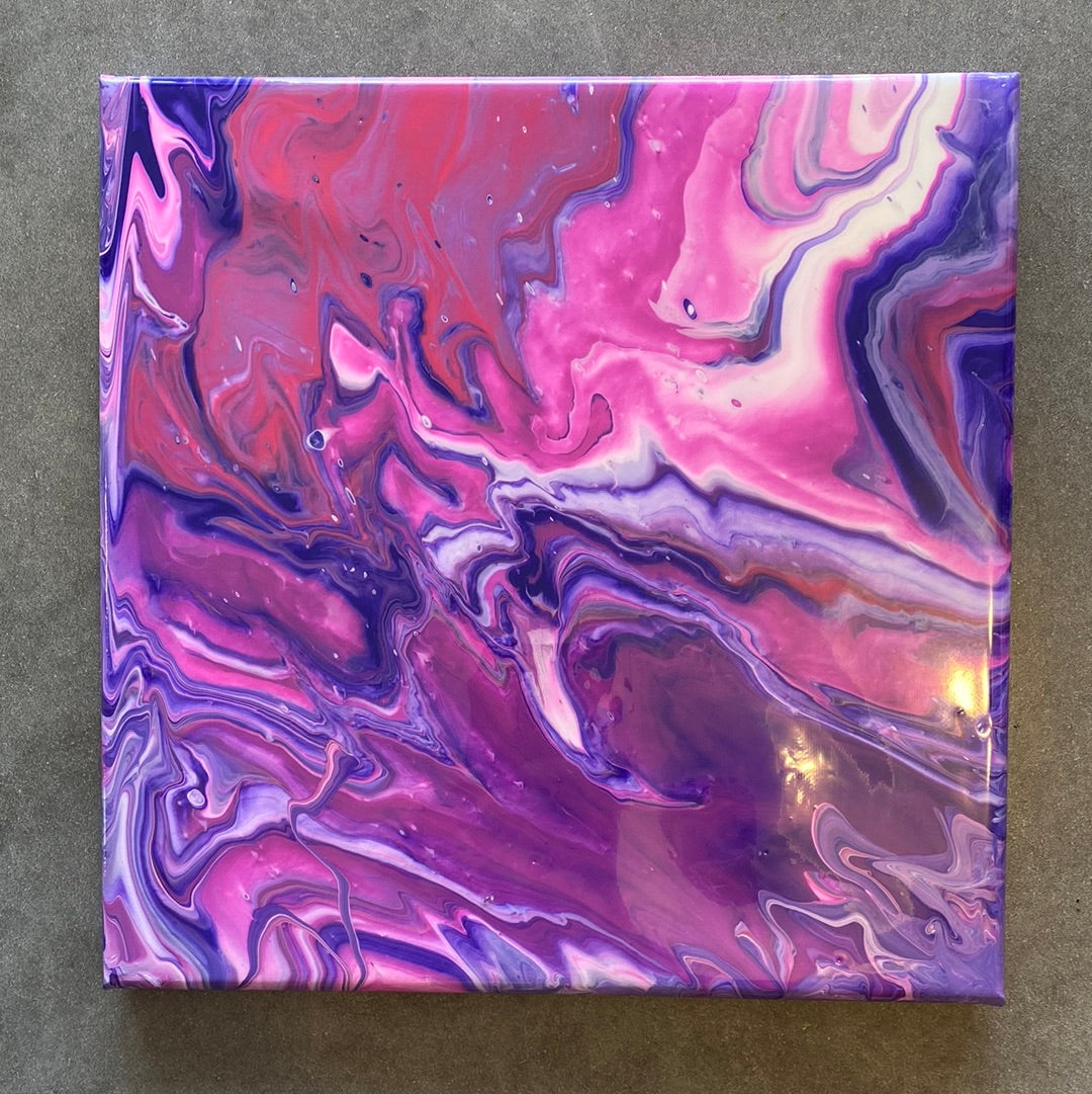 Purple haze acrylic paint pour