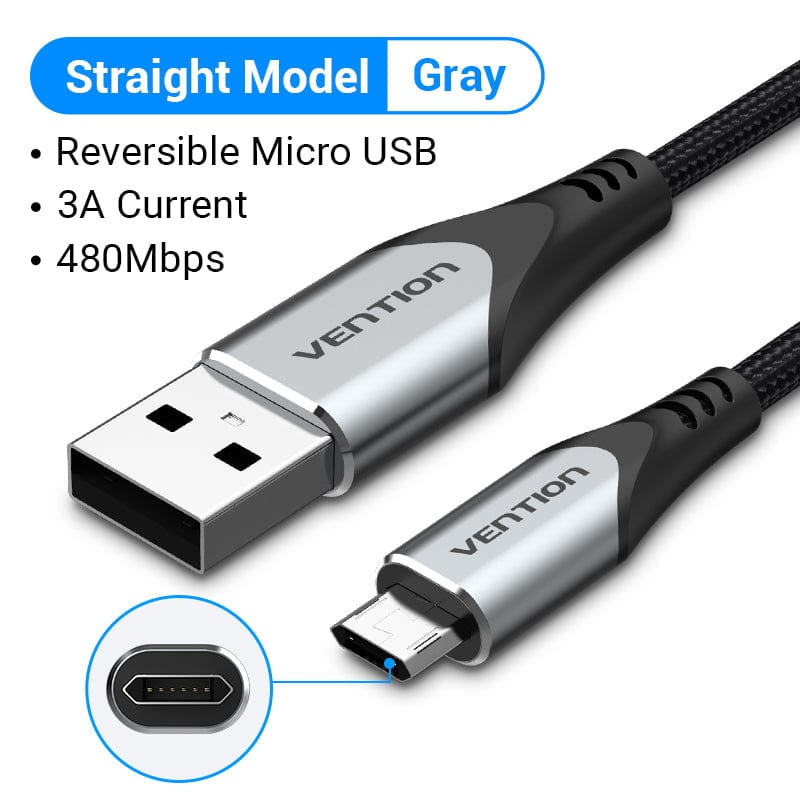 Coöperatie Lol Een deel 3A Reversible Micro USB Cable Nylon Fast Charging for Samsung Xiaomi H