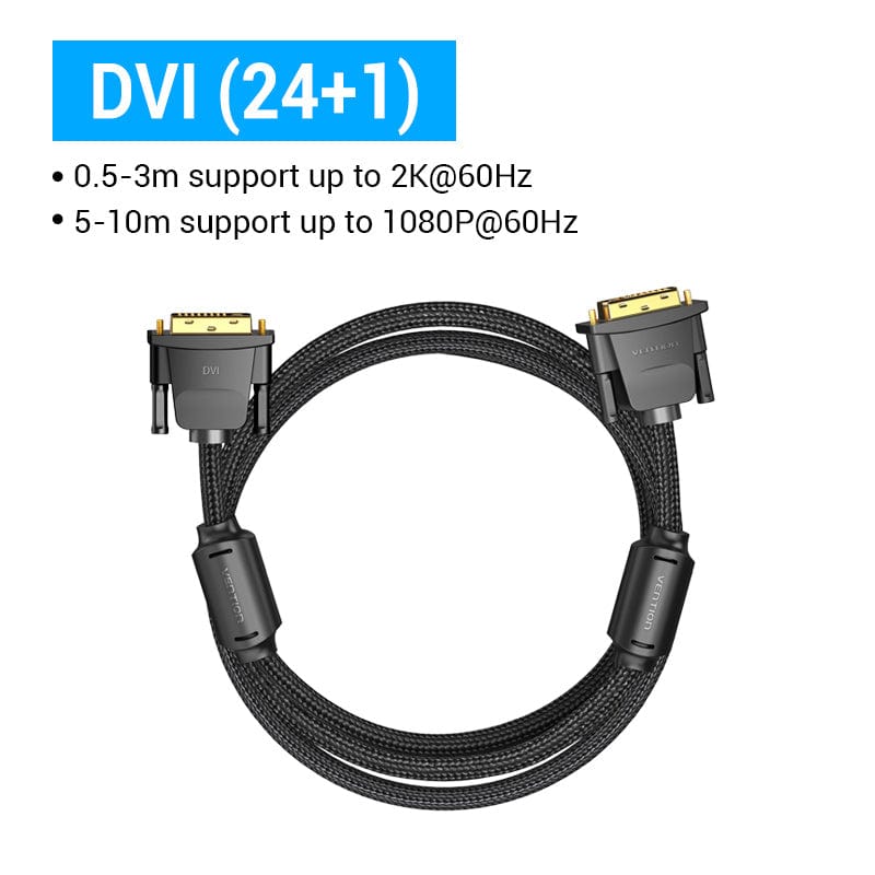DVI Cable to DVI to DVI 24+1 Video Cable 1080P 2K Dual Link