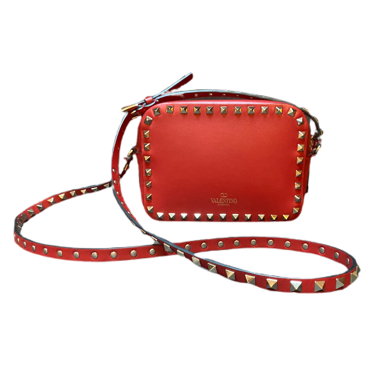 valentino studded camera bolsa