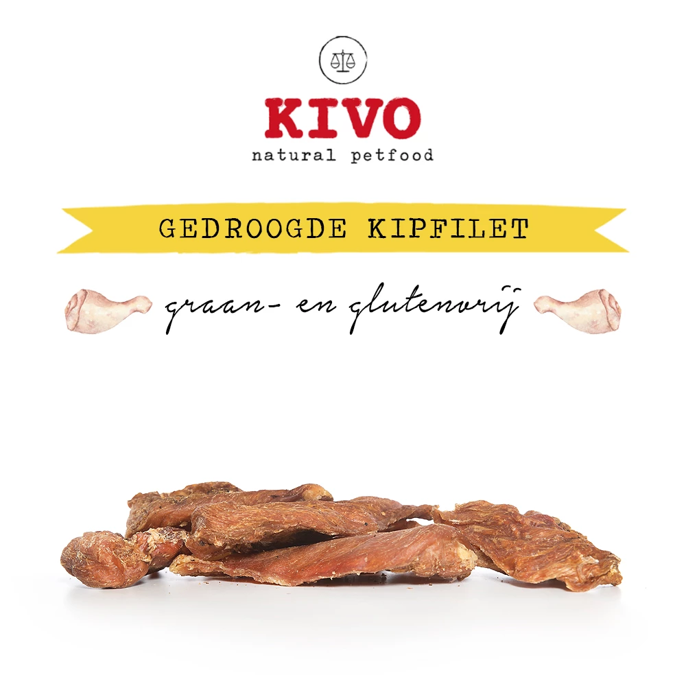 Besmettelijke ziekte Kreek Oranje Kivo Petfood - Gedroogde Kipfilet - 500 gram – Neusje van Geusje