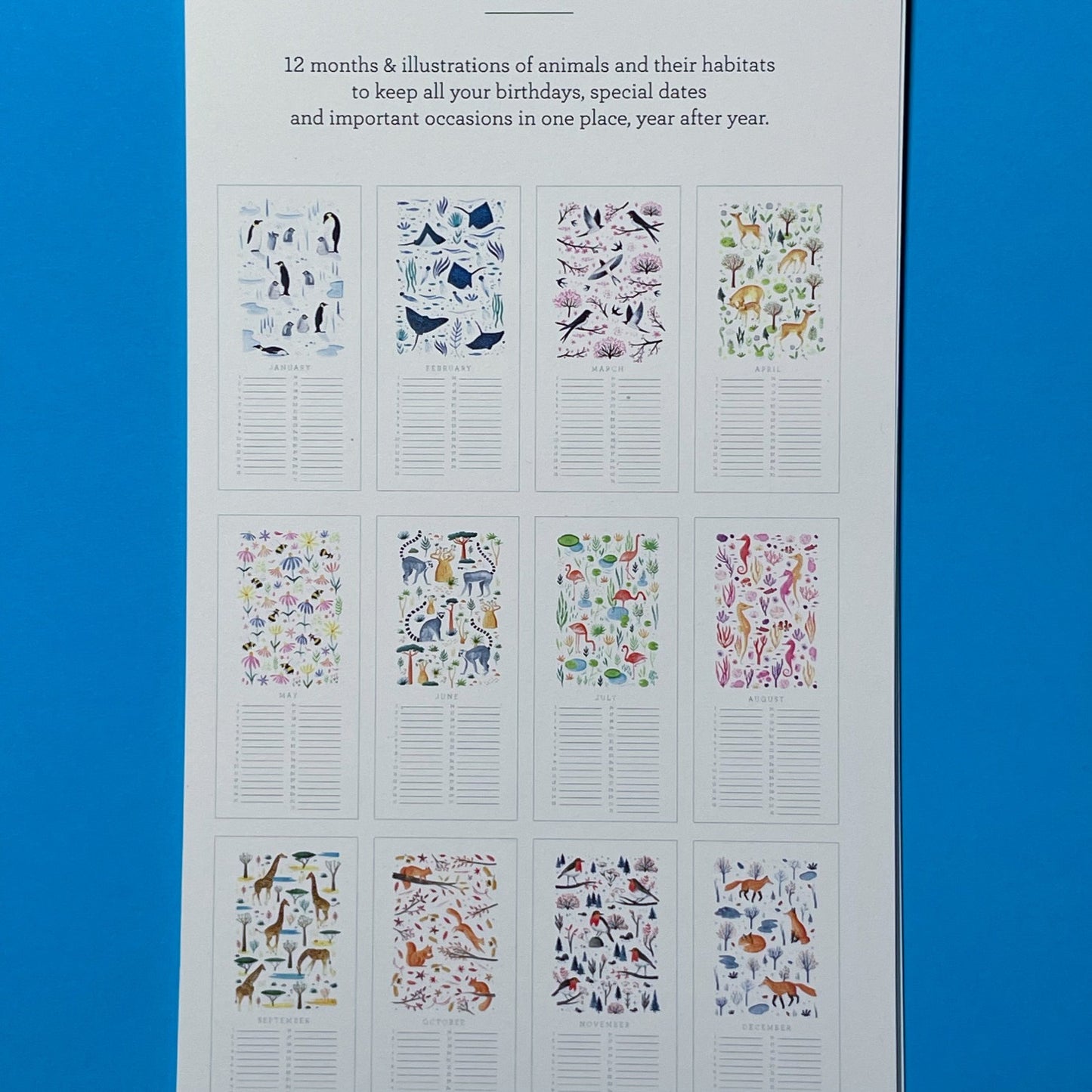 Animal Birthday Calendar