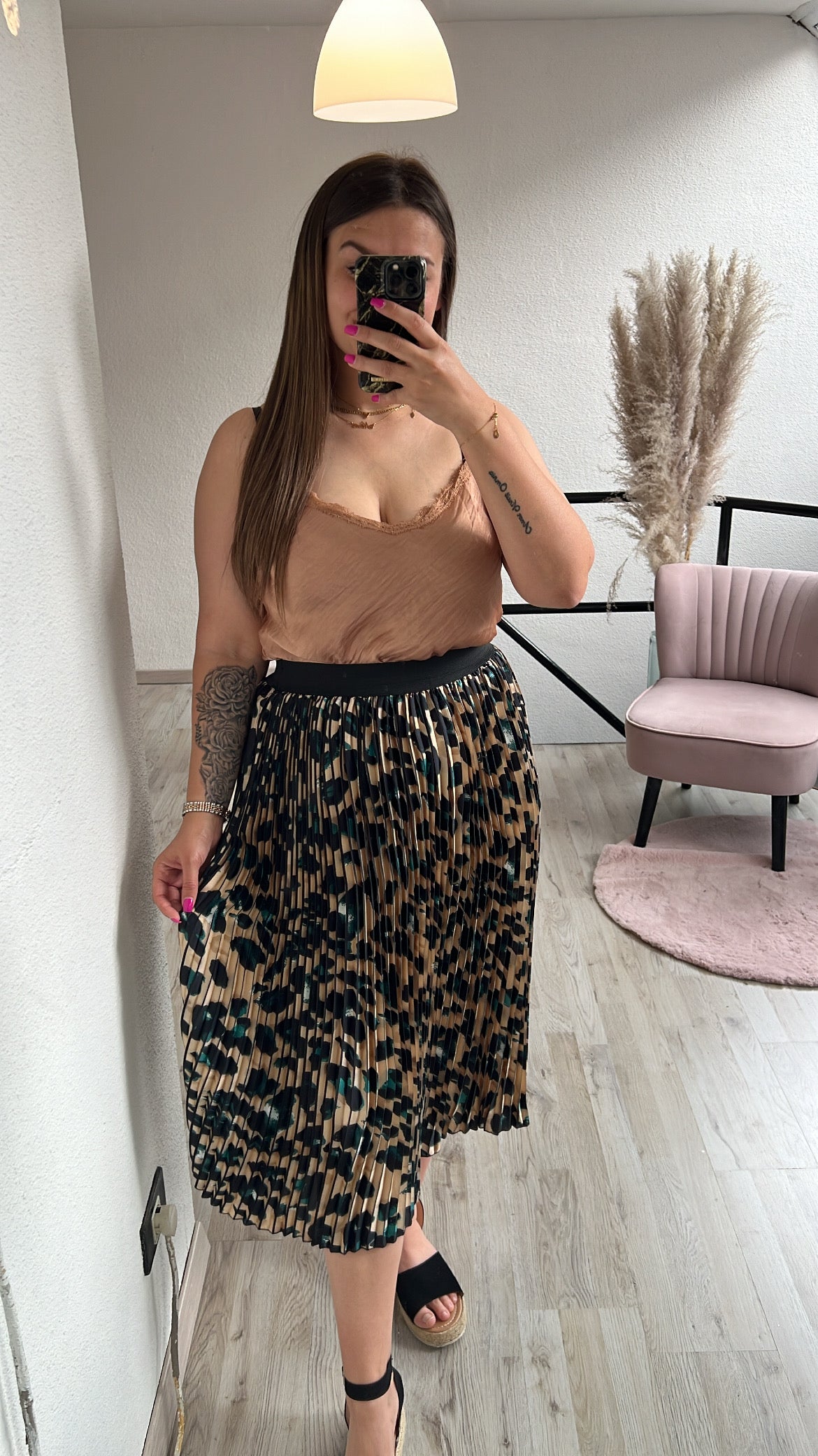 Plissé rok print
