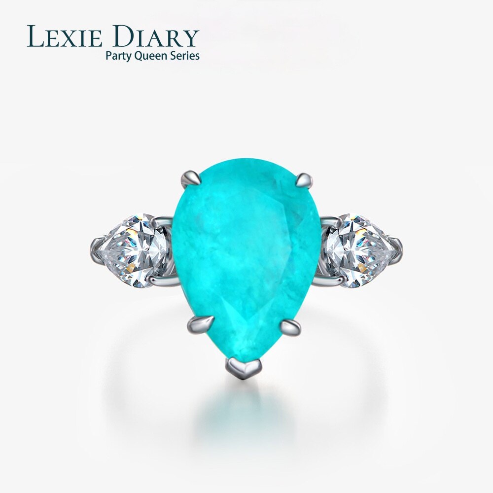 100% 925 Sterling Silver Pear Cut Paraiba Tourmaline Diamond Gemstone –  LEXIE DIARY