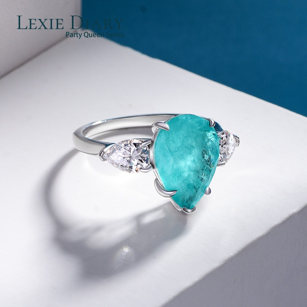 100% 925 Sterling Silver Pear Cut Paraiba Tourmaline Diamond Gemstone –  LEXIE DIARY