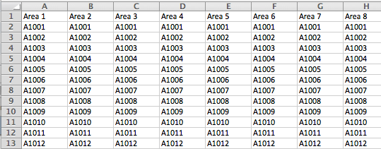 Formatting Excel for Variable Data