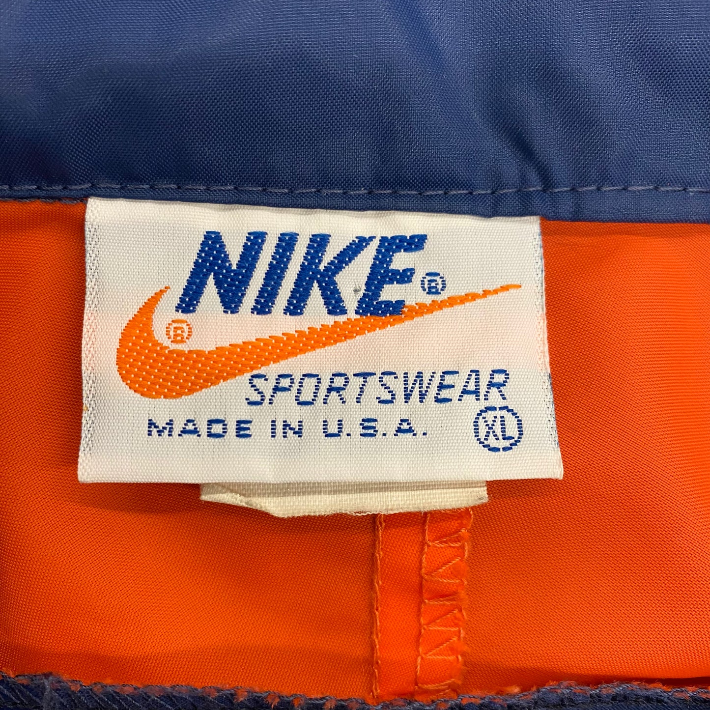 Vintage 1980s Nike Blue & Orange Pullover Windbreaker - Size XL