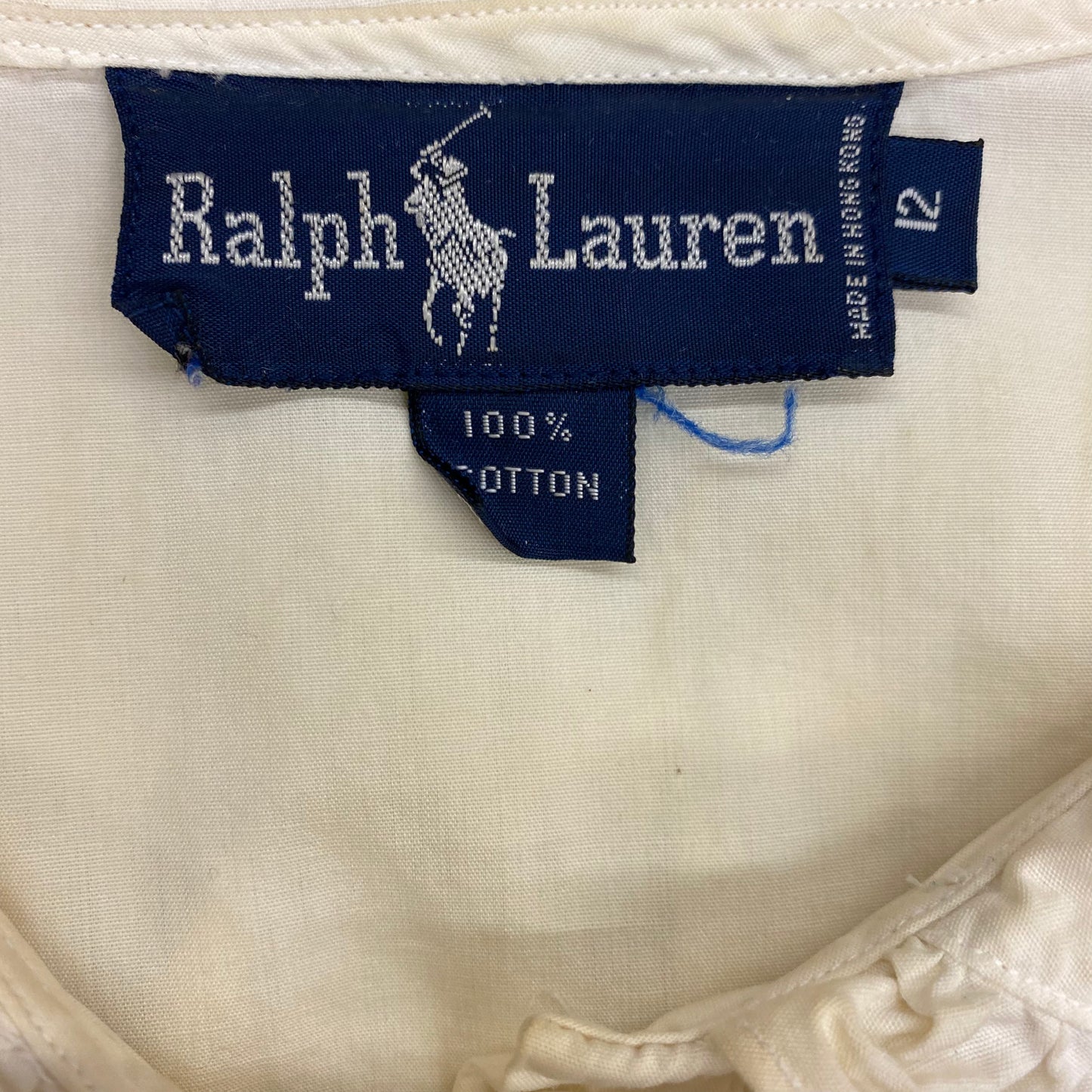 Vintage Ralph Lauren Ruffled White Blouse - Size 12