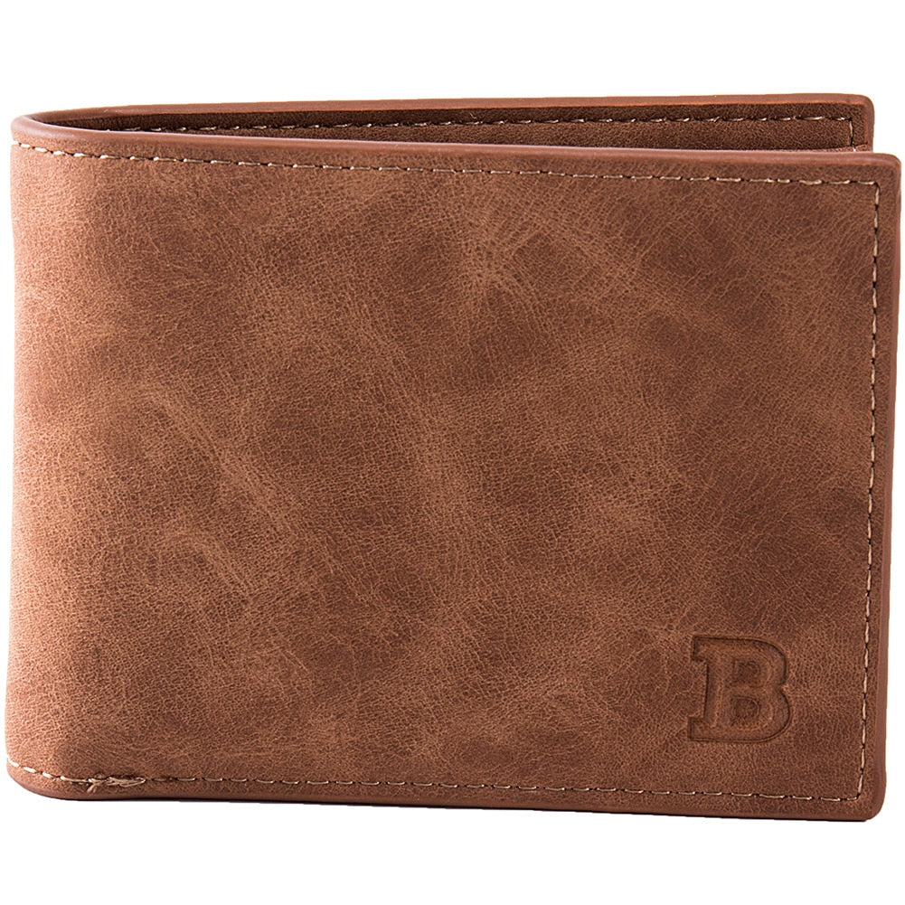 New Men's Wallet Short Frosted Leather Multi-Card Wallet