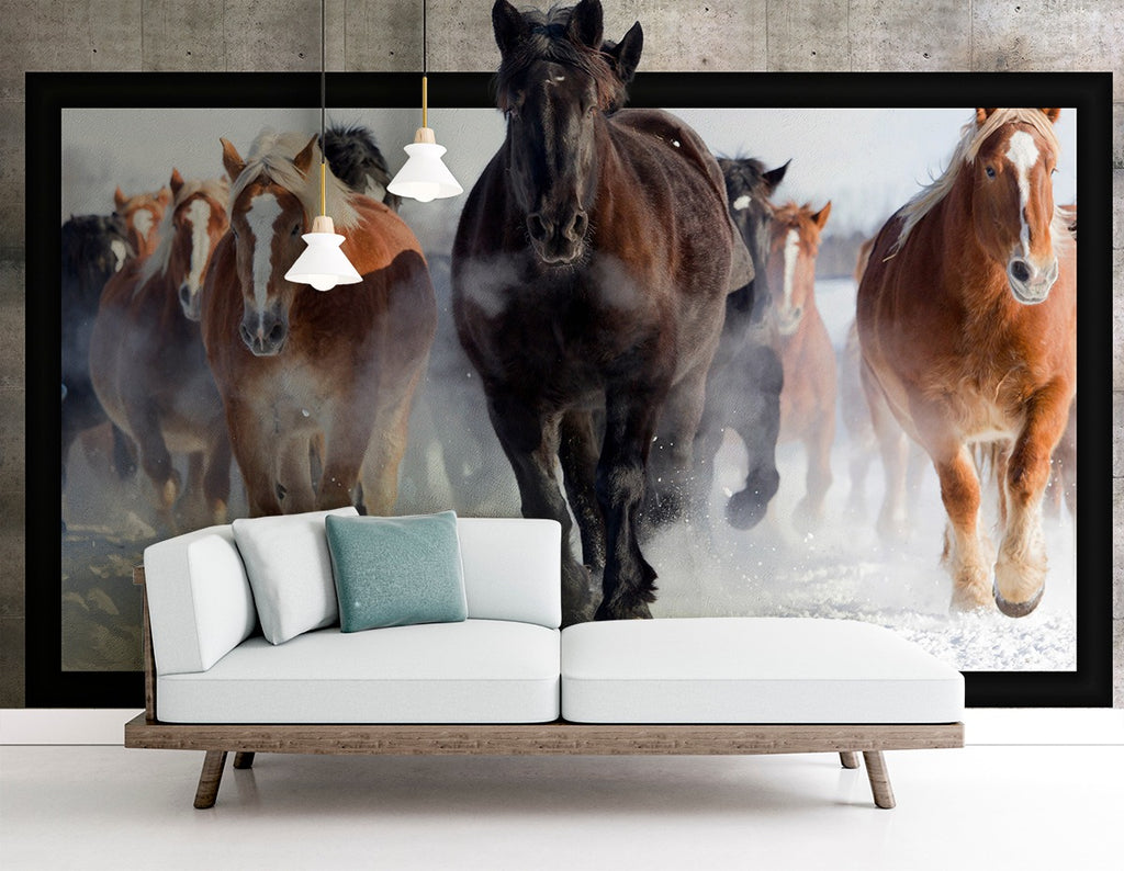 3D Running Horses Customised Wallpaper wall covering – Myindianthings