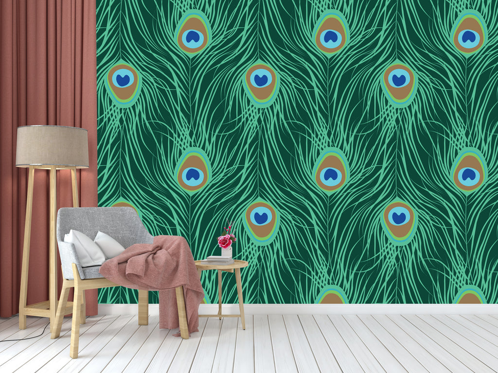 Krishna Peacock Feather Customised Wallpaper – Myindianthings