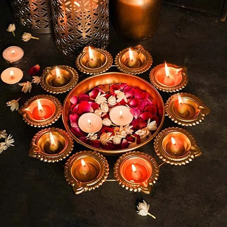 decorative metal diyas