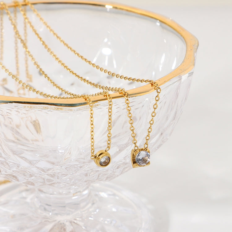Mini Zircon Charm Choker Necklace
