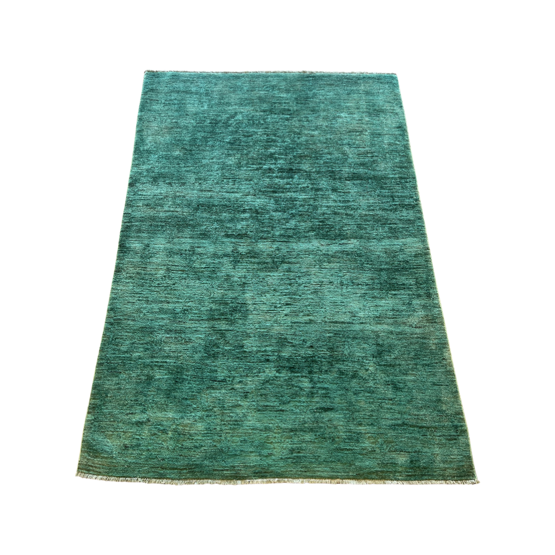 Geboorte geven multifunctioneel Il Handgeknoopt tapijt Recoloured green – Vantyghem