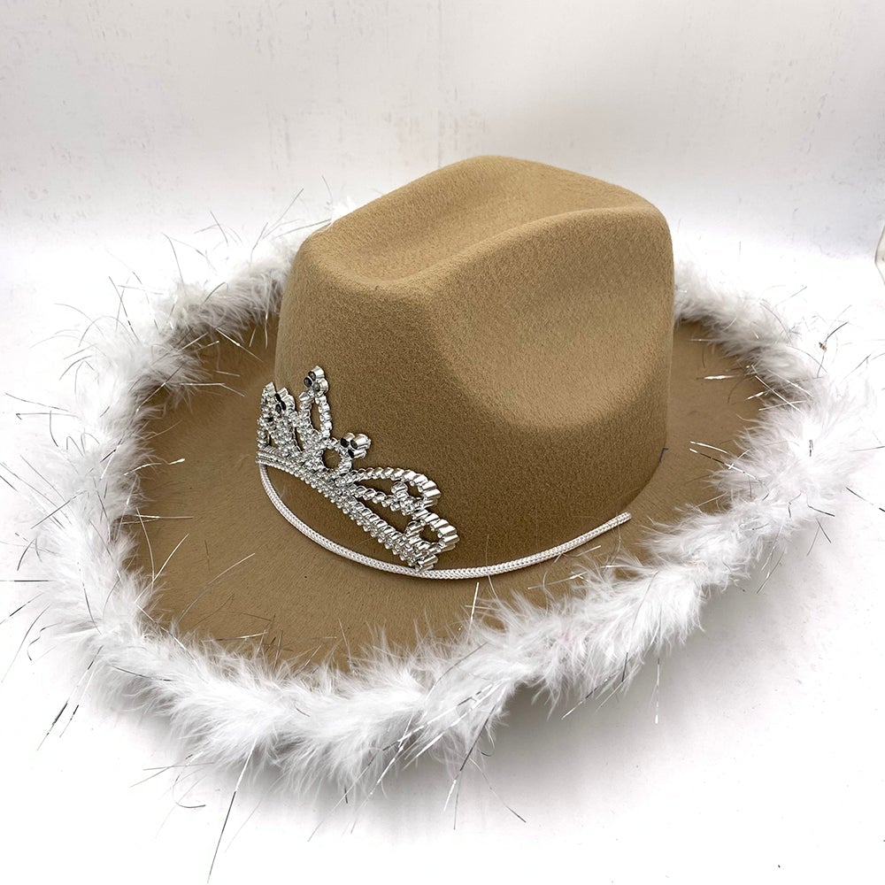 white feather cowgirl hat