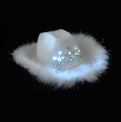 white feather cowgirl hat