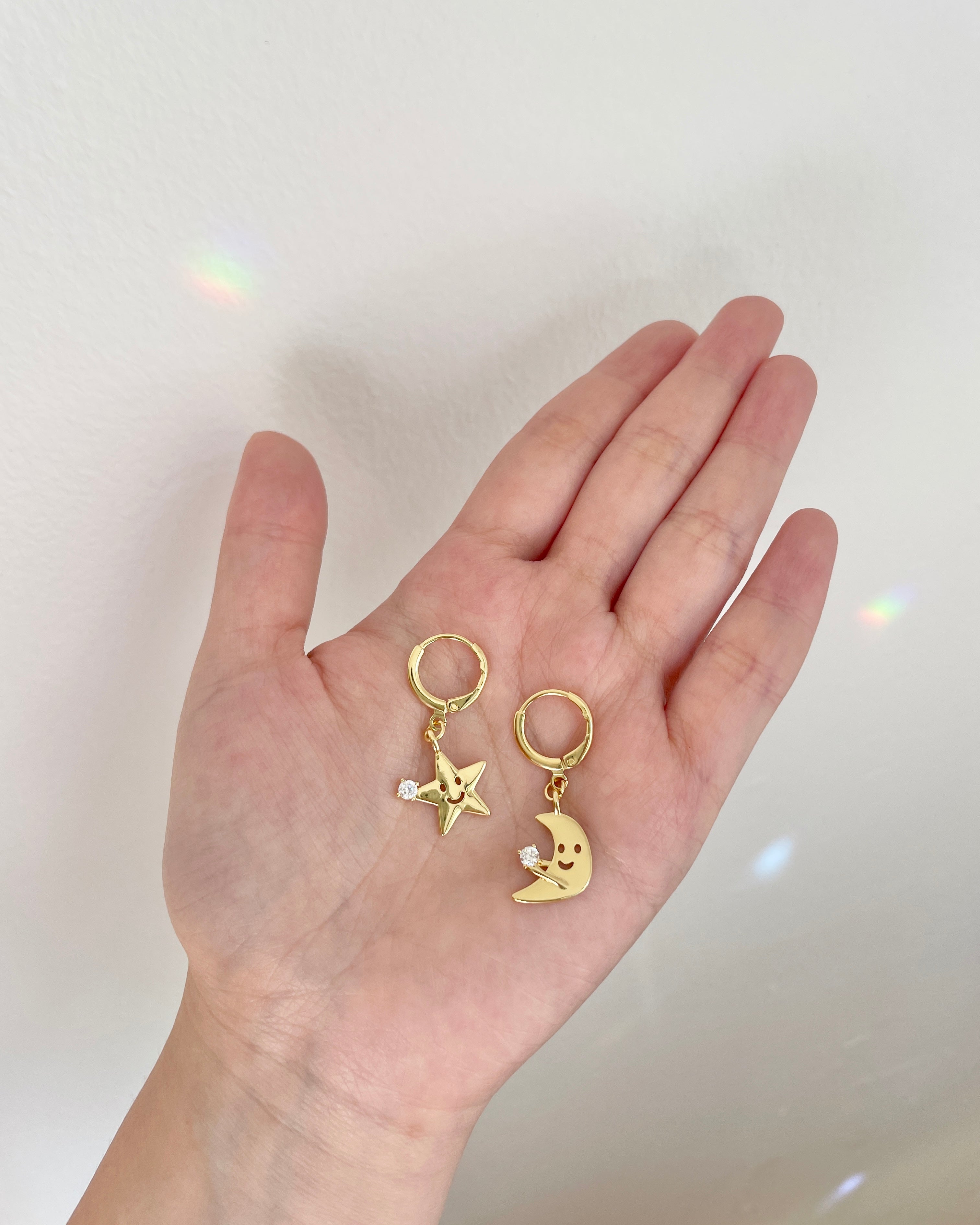“Moon & Star” hoop earrings