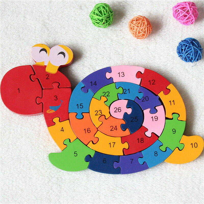Details about   Alphabet Number Jigsaw Puzzles Letters Building Blocks Educational Wooden Toys 