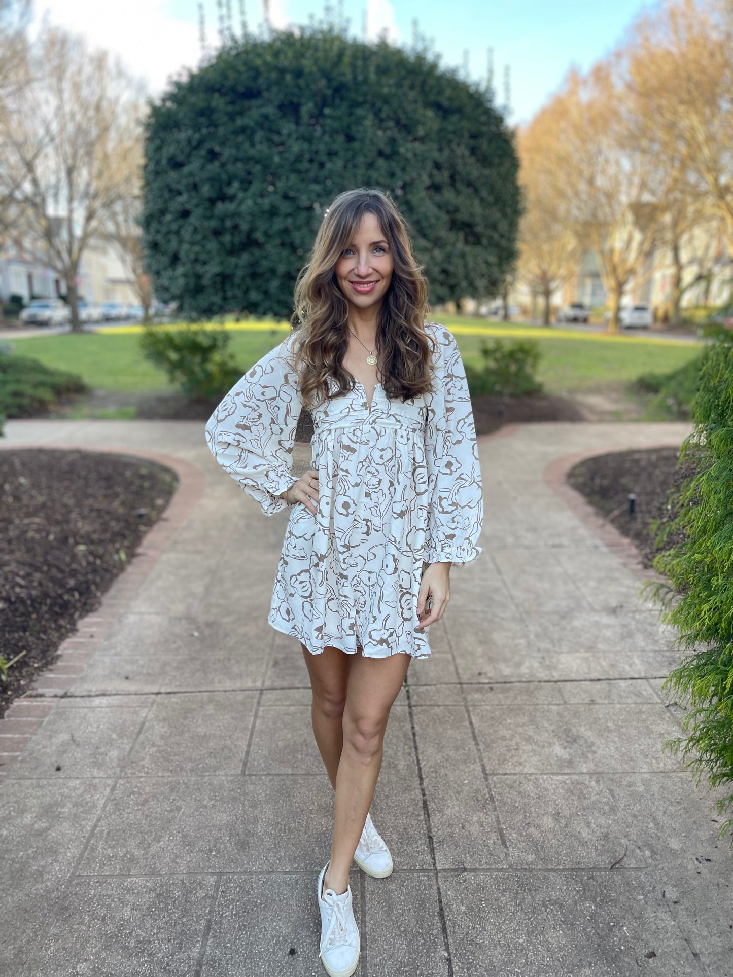 Cream Print Romper