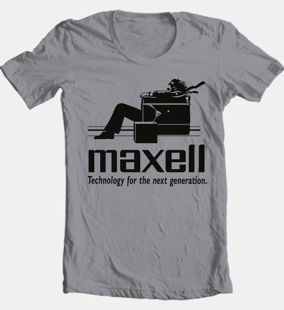 Maxell speakers T-shirt Logo retro 1980's Blown Away Man 100% cotton g –  Tshirts