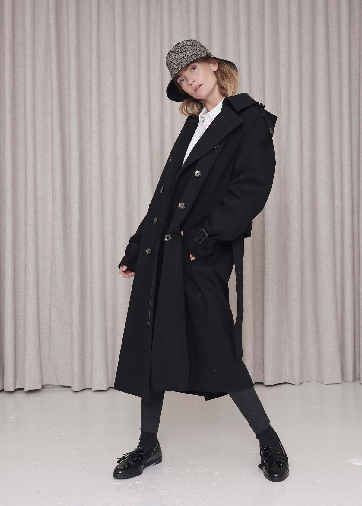 RAINMAKER OVERSIZED MILITARY COAT /BLACK-