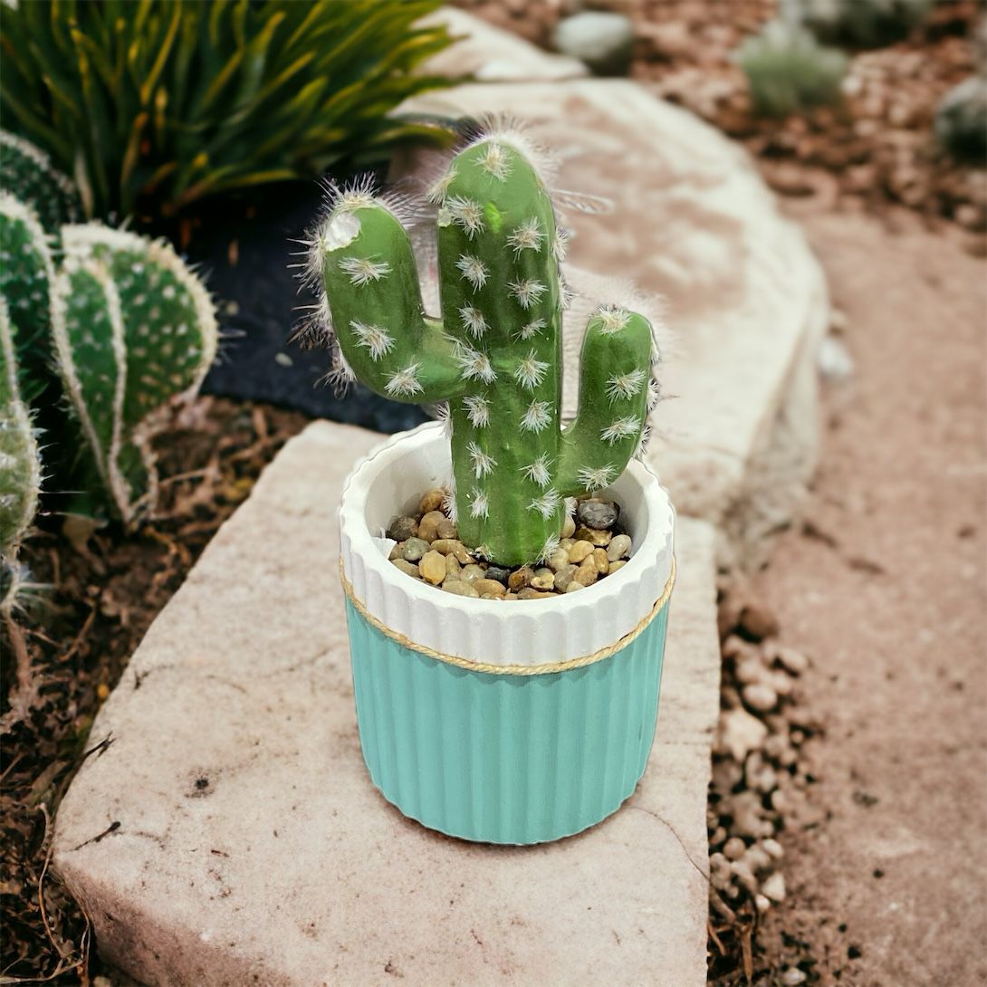 Cemented Lined Flower Pot with Jute Rope - Home Hatch