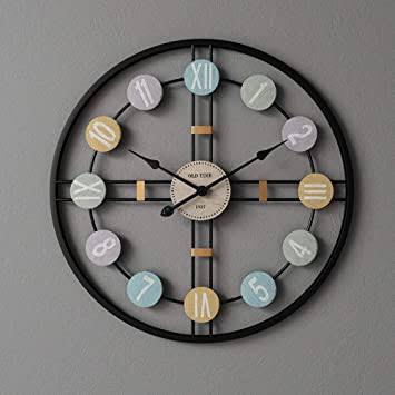 Colourful Digits Metal Wall Clock | Wall Hanging Clock