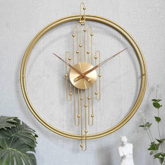 Modern Design Metallic Wall Clock | Wall Hanging Clock