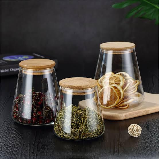 Bamboo Lid Airtight Glass Storage Containers/Jars - HomeHatchpk