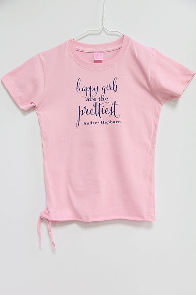 Happy Girls Are the Prettiest side tie t-shirt