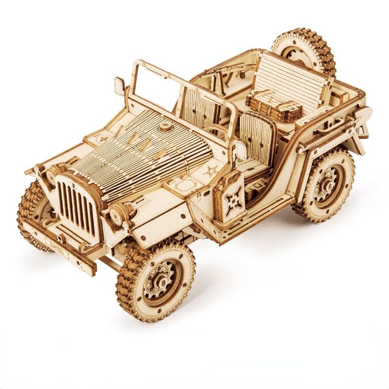3D Army Jeep - Laser Cut Model Kit - TrinketsAndToys.com