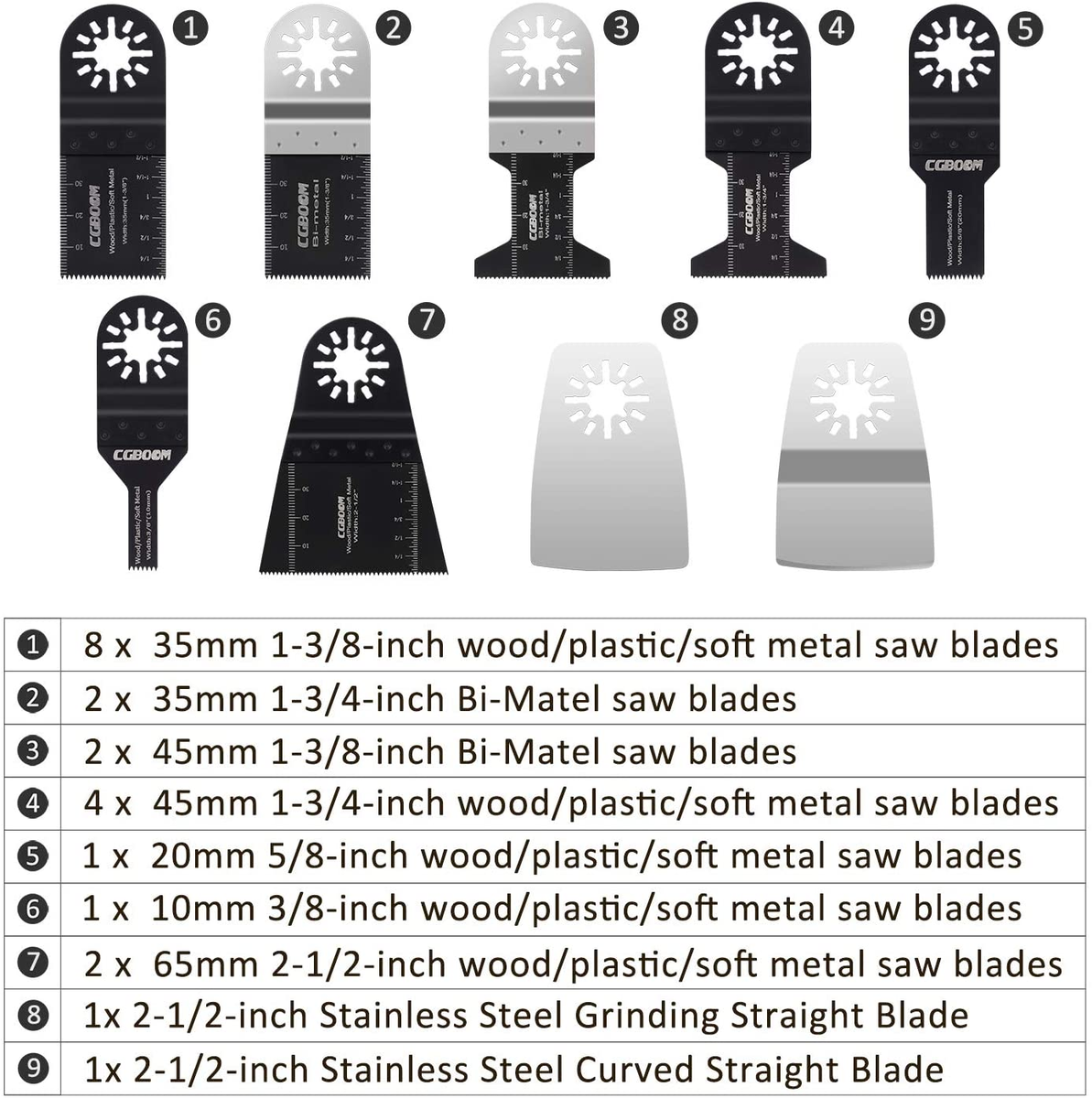 ABN 10 Pack Bi-Metal Oscillating MultiTool 1 3/4 Saw Blade Fein Multimaster