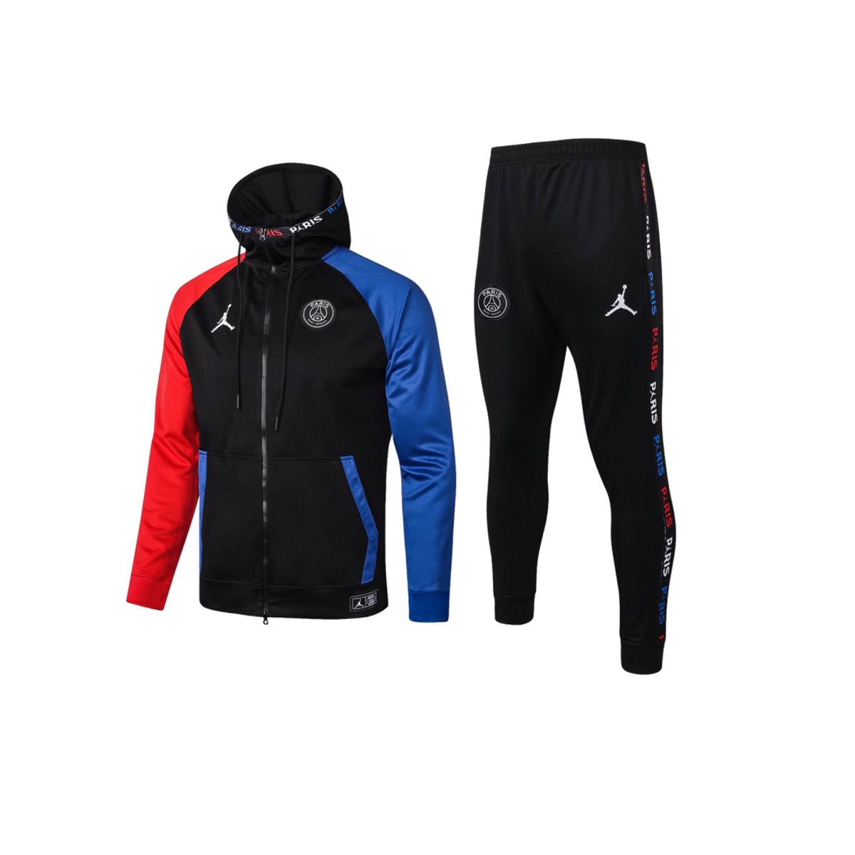 nike psg tracksuit black and blue