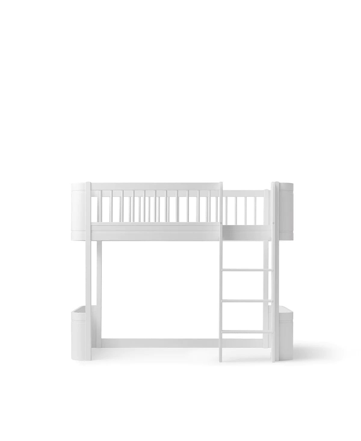 Mini+ halbhohes Hochbett, 68x162 cm, weiß