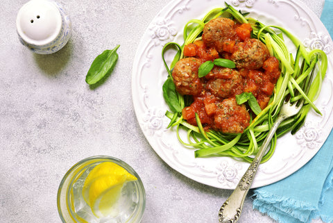 Zoodles and Meatball Dinner