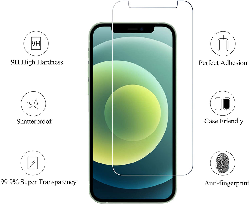 Bubble Free 9H Hardness 3 Pack Case Friendly 6.1 Inch Compatible for iPhone 12 Pro Screen Protector Tempered Glass Anti Scratch Anti-Fingerprint Easy Installation Frame yanwe1 Compatible for iPhone 12 Screen Protector