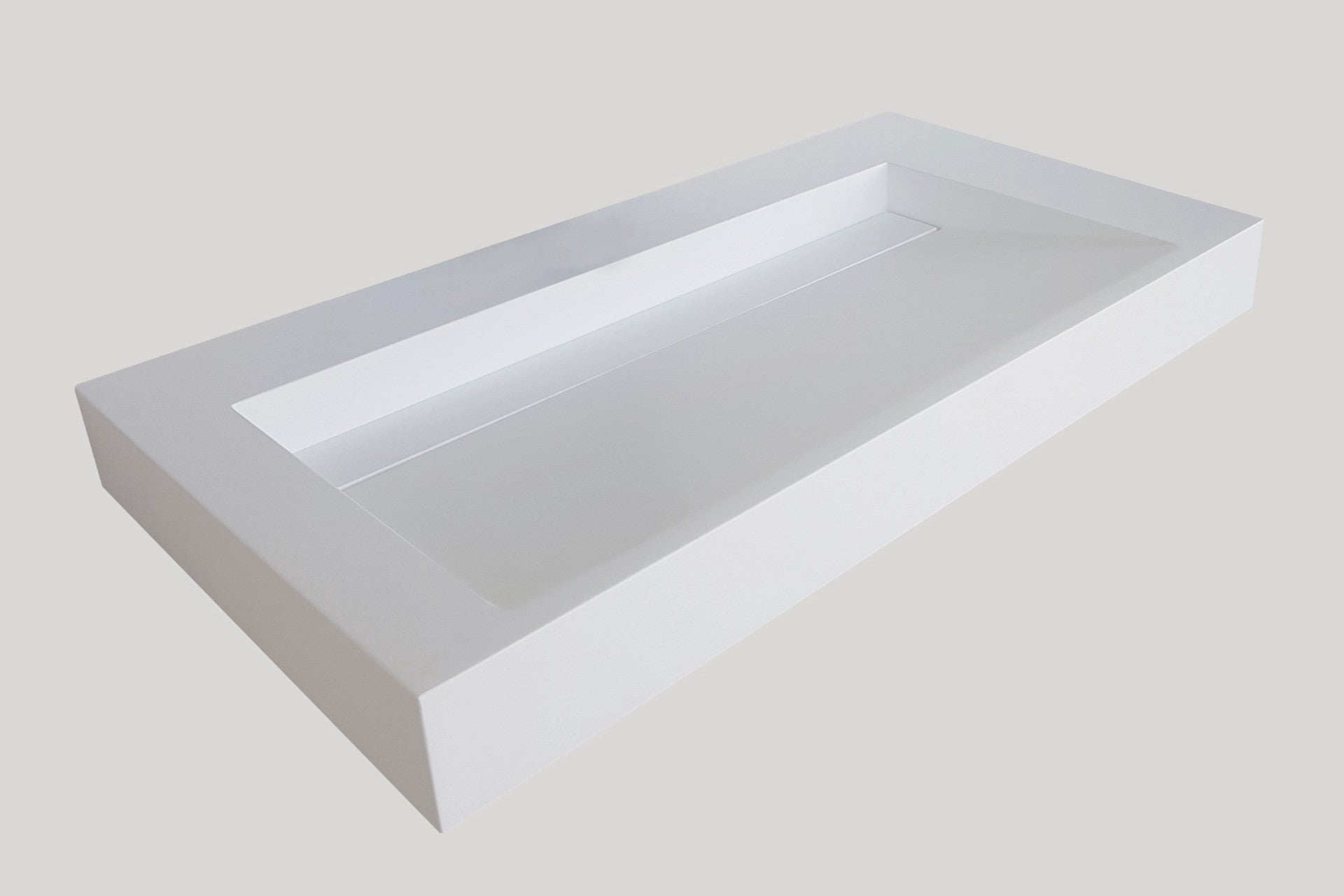 Aktentas rechter spleet Solid surface enkele wastafel Cascate mat wit 0 krgt - 120 cm – Mastello