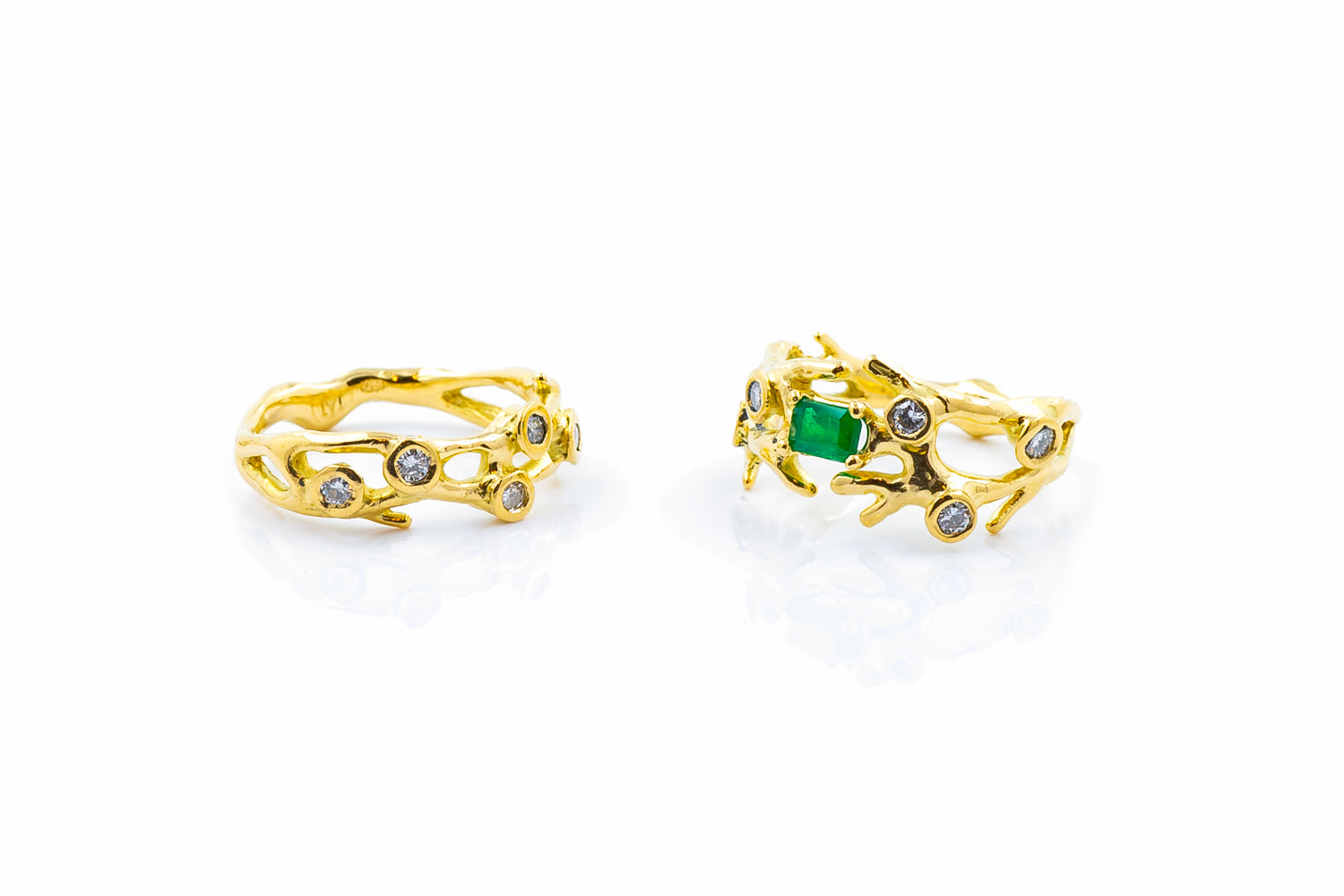 luke maninov hammond custom engagement wedding ring emerald gold