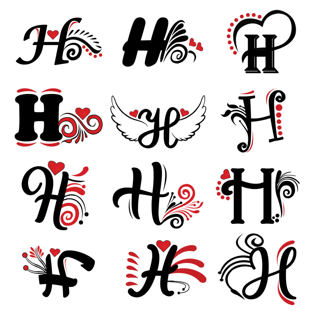 H Name Tattoo, Alphabet Tattoo, Temporary Tattoo, Tattoo, Sticker, Tat –  Temporarytattoowala