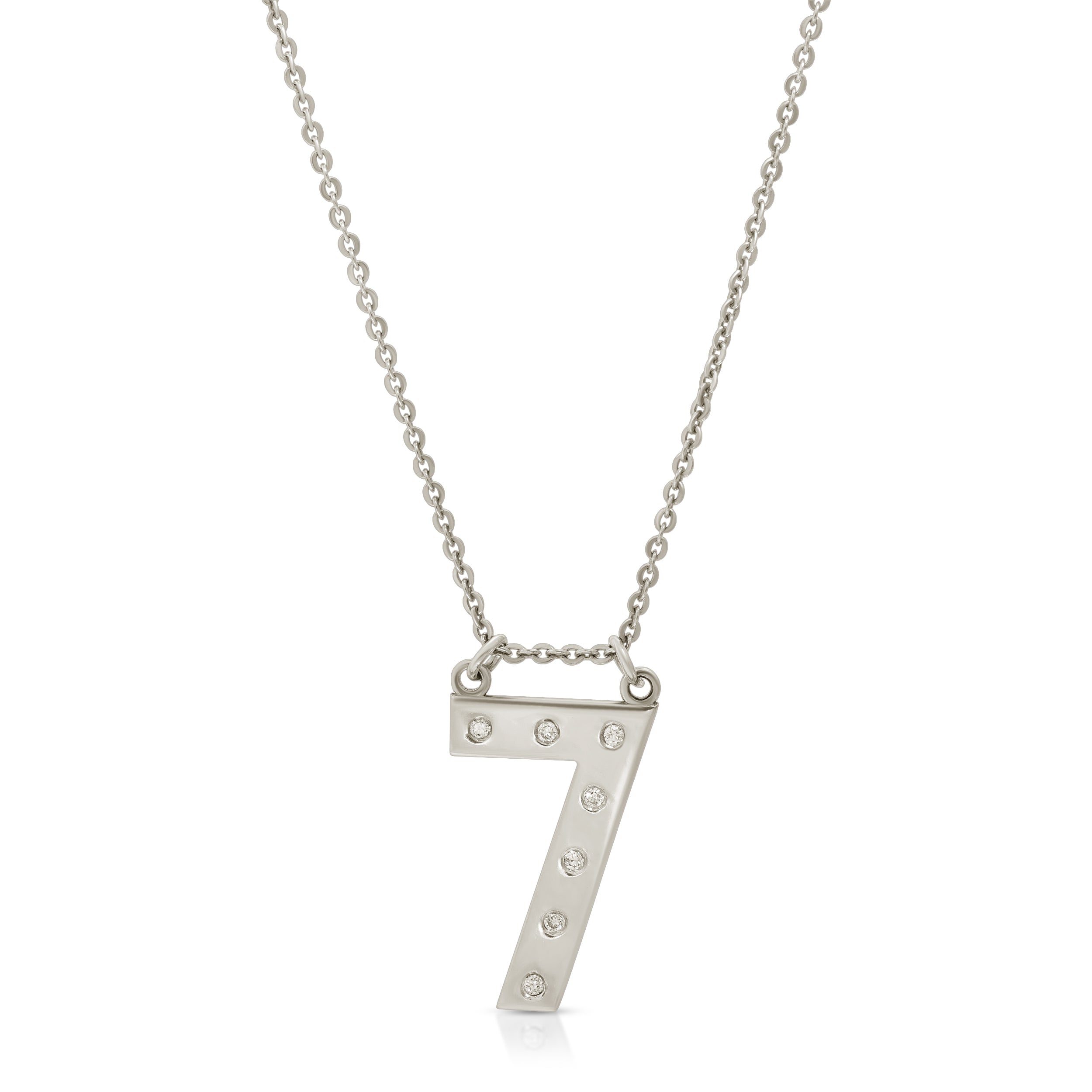 diamond number 7 necklace