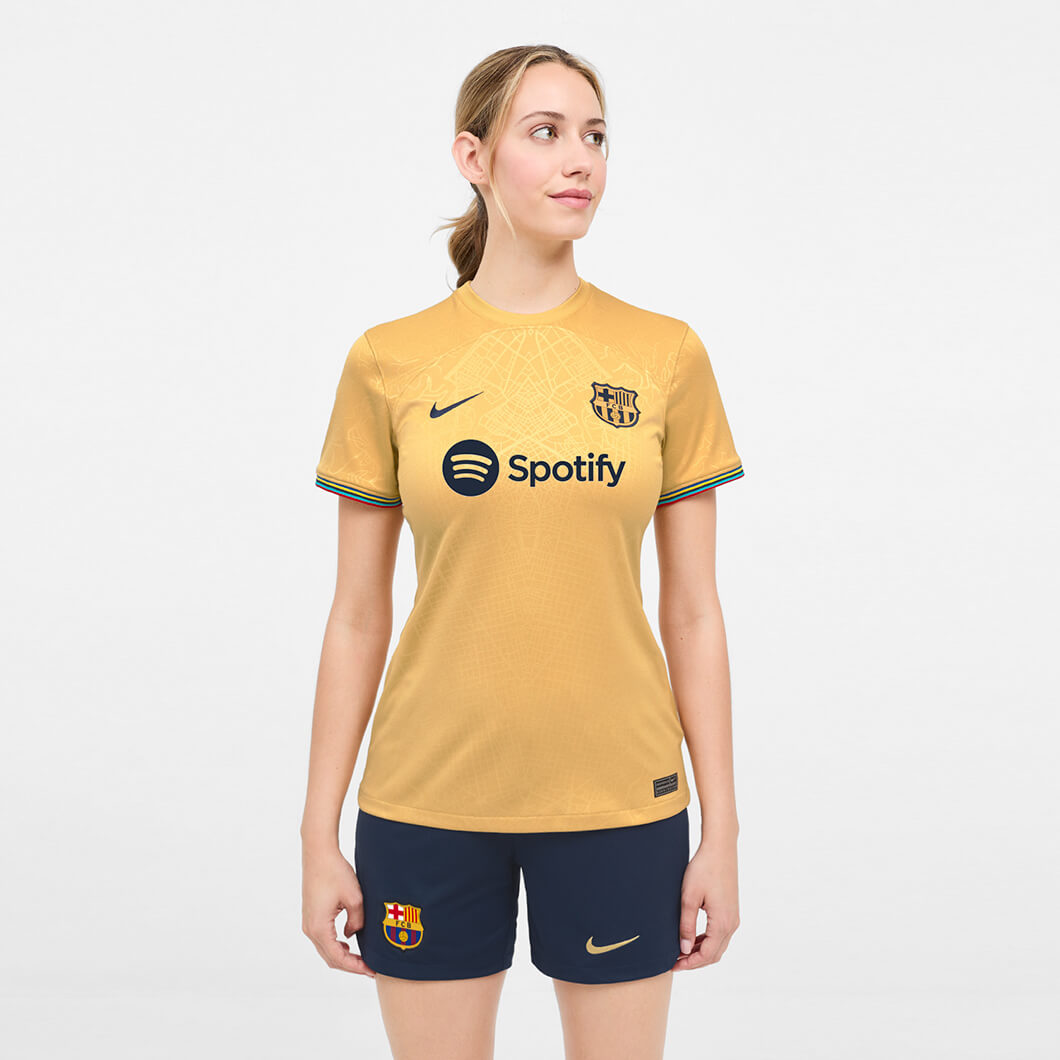 Nike 2022-23 FC Women's Away Jersey - Club Gold-Obsidian