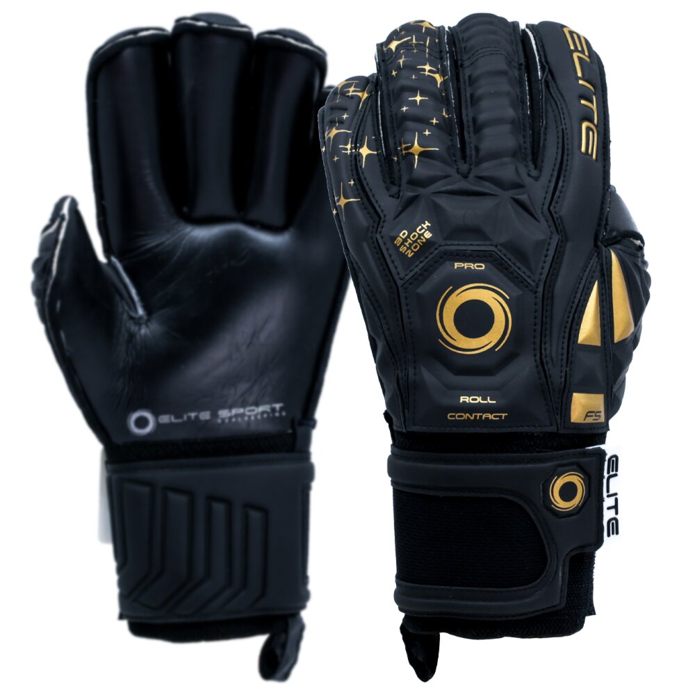 Elite Sport Black Gloves - Black-Gold