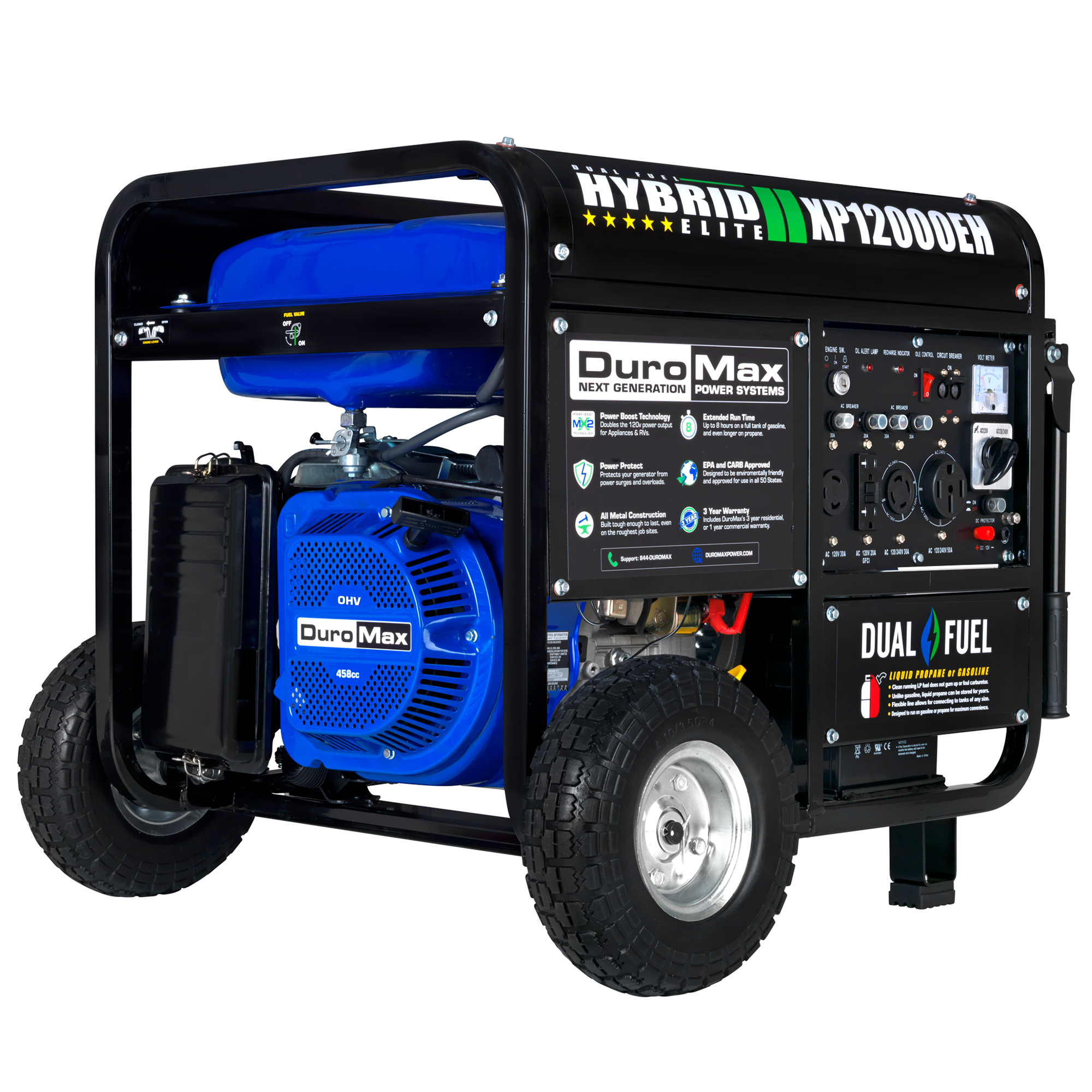Maak avondeten Landgoed Beschrijving 12,000 Watt Dual Fuel Portable Generator – XP12000EH – DuroMax Power  Equipment