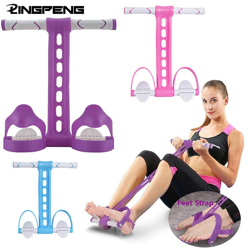 Home Yoga Elastic Resistance Band Foot Pedal Exerciser Sit-up Pull Rope UK ZIAN
